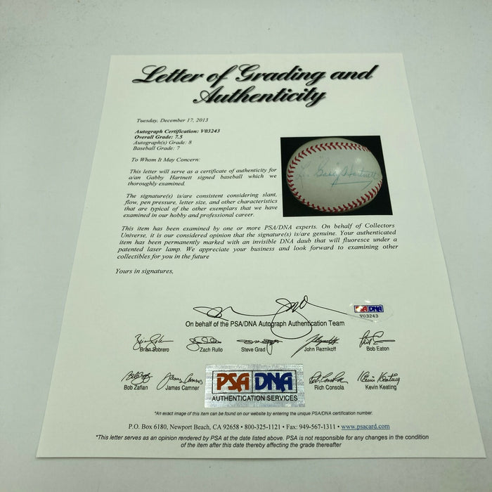 Beautiful Gabby Hartnett Single Signed National League Baseball PSA DNA COA