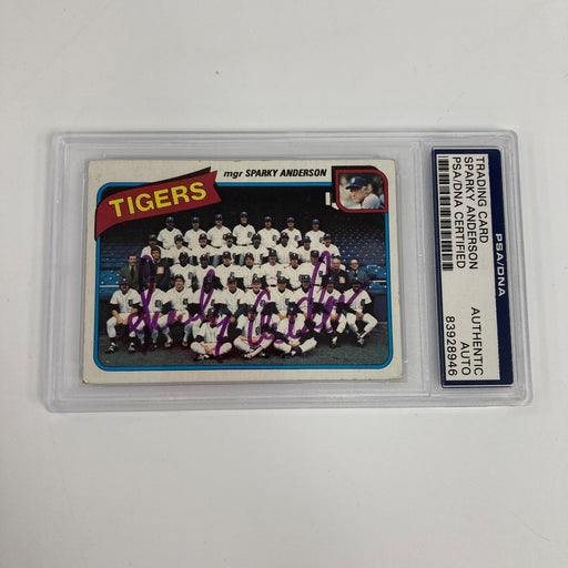 1980 Topps Sparky Anderson Signed Tigers Baseball Card Auto PSA DNA