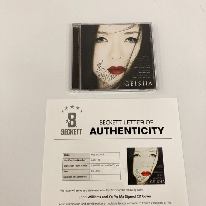 John Williams Composer & Yo-Yo Ma Signed Memoirs of a Geisha CD Beckett COA