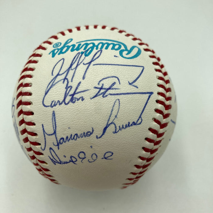 Derek Jeter Mariano Rivera Pre Rookie 1995 Columbus Clippers Signed Baseball JSA