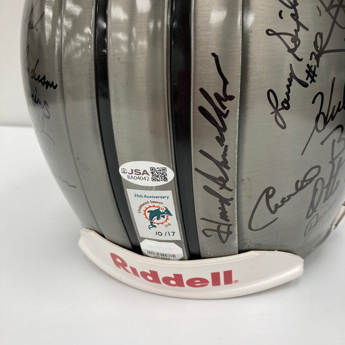 Beautiful 1972 Miami Dolphins Super Bowl Champs Team Signed Pewter Helmet JSA