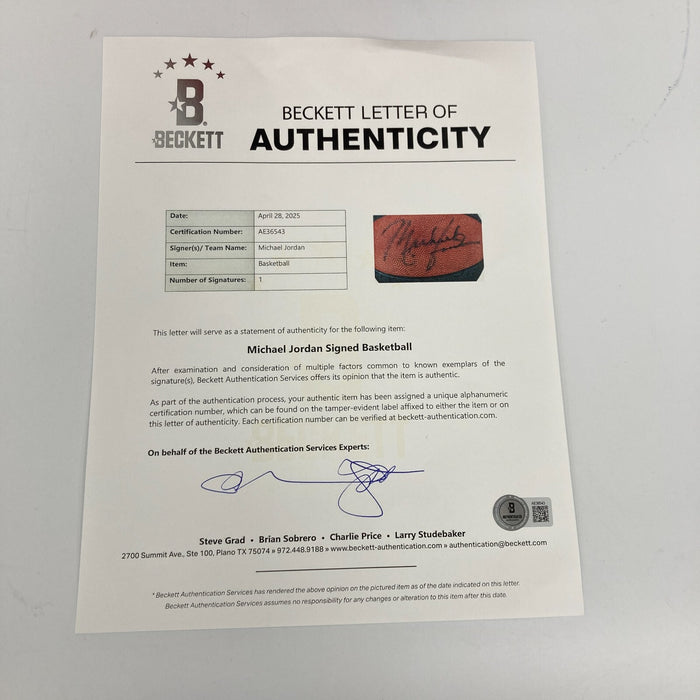 1984 Michael Jordan Rookie Signed Wilson Air Attack NBA Basketball Beckett COA