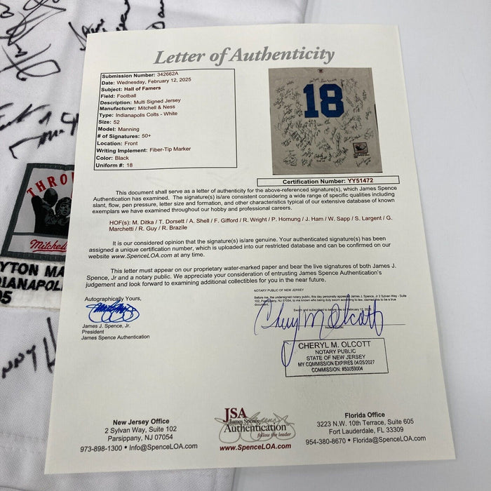 NFL Hall Of Fame Multi Signed Mitchell & Ness Jersey With 50+ Signatures JSA COA