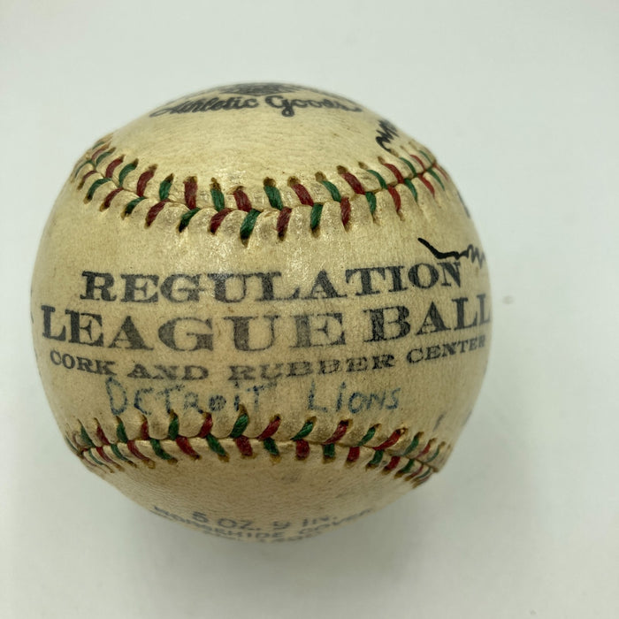 Beautiful Dutch Clark 1937 Detroit Lions NFL Team Signed Baseball JSA COA RARE