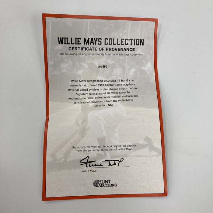 Willie Mays Signed 1992 All Star Game Hat JSA & Mays COA