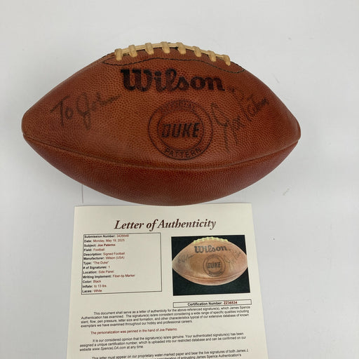 Joe Paterno Signed Wilson The Duke Game Football JSA COA