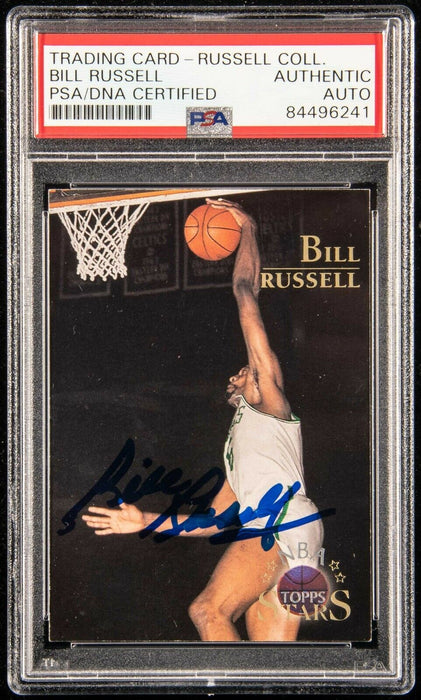 1996 Topps Bill Russell Signed Basketball Card Auto PSA DNA