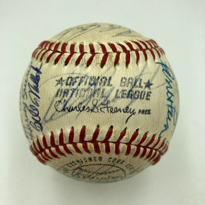 The Finest 1935-1975 Batting Champs Signed Baseball Clemente Mantle Dimaggio JSA