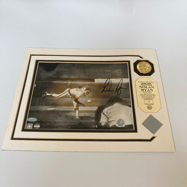 Nolan Ryan 4th No Hitter Signed Photo With Coin Display Steiner & MLB Holograms