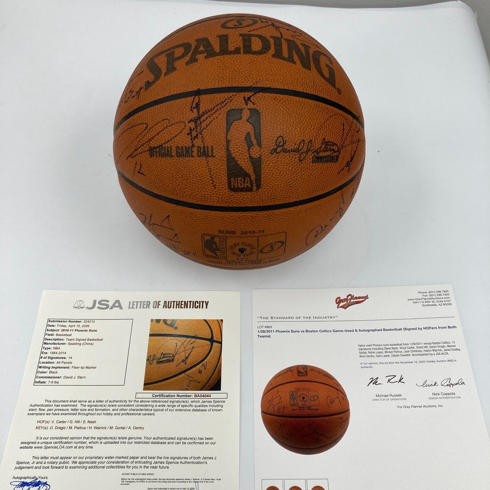 2011 Phoenix Suns VS Boston Celtics Team Signed Game Used Basketball JSA COA