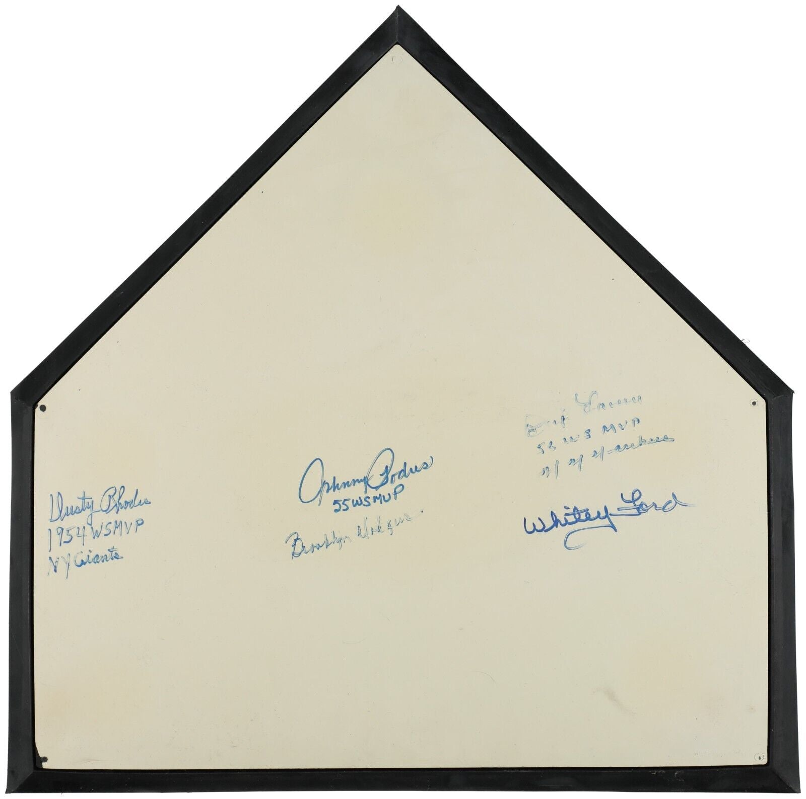 Whitey Ford Don Larsen Dusty Rhodes Podres World Series Signed Home Plate BAS