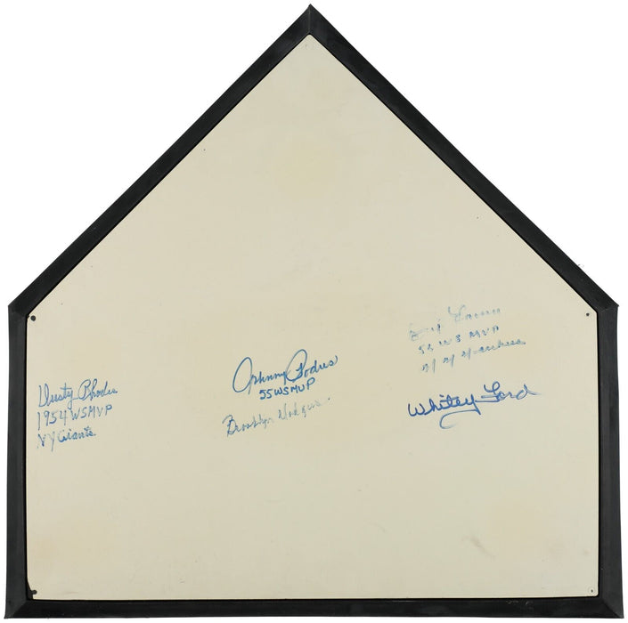 Whitey Ford Don Larsen Dusty Rhodes Podres World Series Signed Home Plate BAS