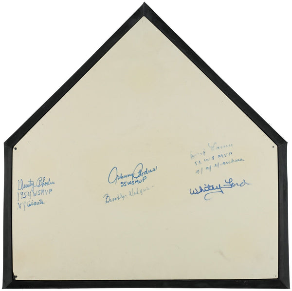 Whitey Ford Don Larsen Dusty Rhodes Podres World Series Signed Home Plate BAS