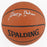 George Mikan Signed Spalding NBA Basketball Silver Ink  JSA Certified
