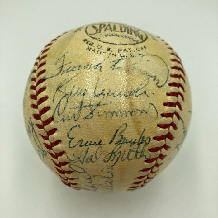 Willie Mays Hank Aaron Stan Musial 1950's Hall Of Fame Multi Signed Baseball JSA