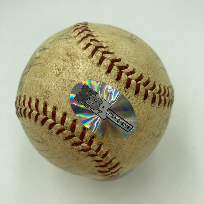 Roger Maris Rookie 1957 Cleveland Indians Team Signed AL Baseball KSA COA