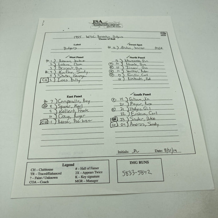 1955 Brooklyn Dodgers W.S. Champs Team Signed Baseball Jackie Robinson PSA & JSA