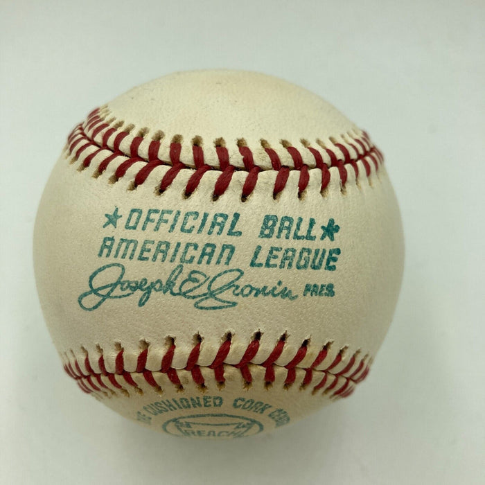 Joe Dimaggio Signed Vintage American League Joe Cronin Baseball JSA COA