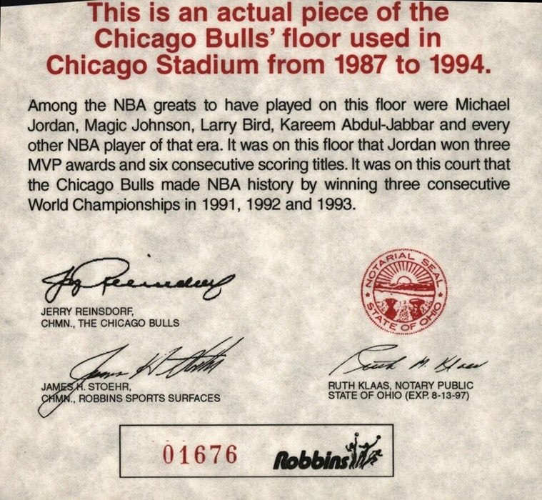 Michael Jordan Signed Chicago Bulls Game Used Floor UDA Upper Deck Hologram