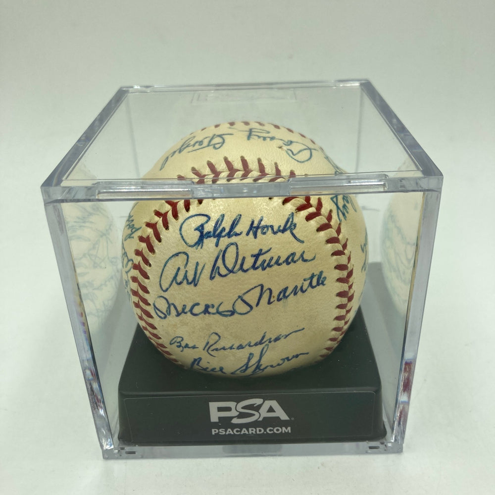 1958 New York Yankees World Series Champs Team Signed Baseball PSA DNA COA