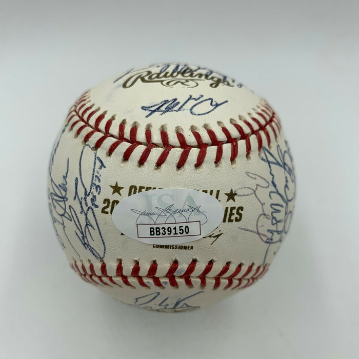 2002 Anaheim Angels World Series Champs Team Signed W.S. Baseball With JSA COA