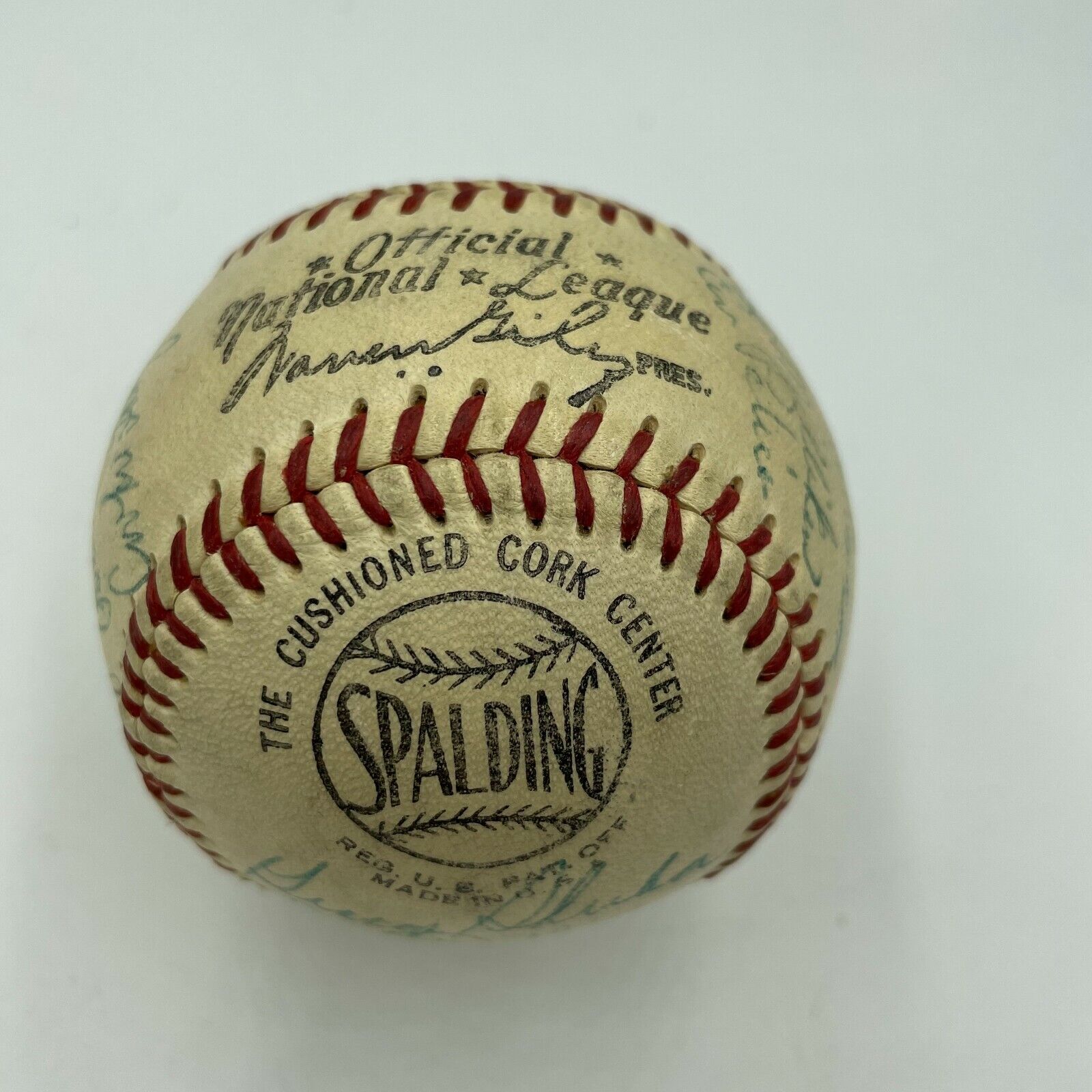 1949 Brooklyn Dodgers Team Autographed Spading Baseball w/ Jackie Robinson  , Roy Campanella, Pee Wee Reese - JSA Letter