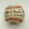 Roger Peckinpaugh  Bob Shawkey Joe Dugan Joe Wood Signed Baseball JSA COA
