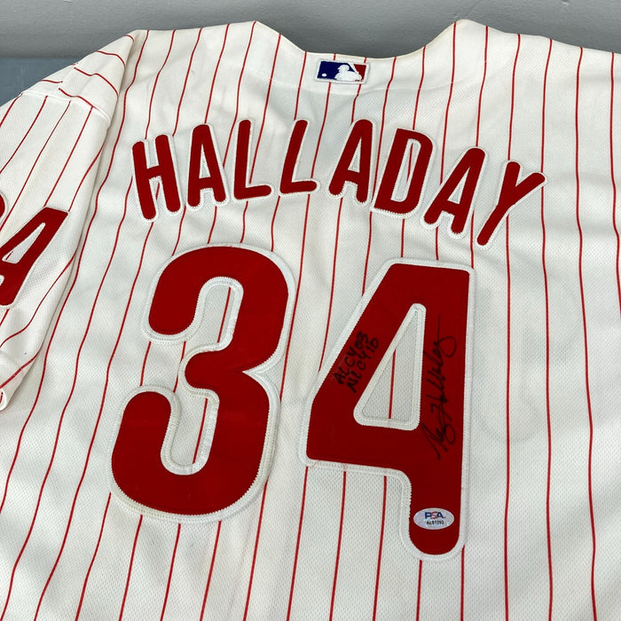 Roy Halladay Cy Young Award 2003 & 2010 Signed Philadelphia Phillies Jersey PSA