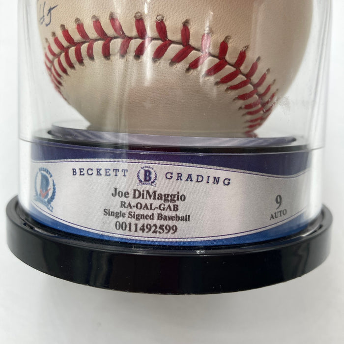 Joe Dimaggio #5 Signed American League Baseball Beckett Graded 9 MINT BGS