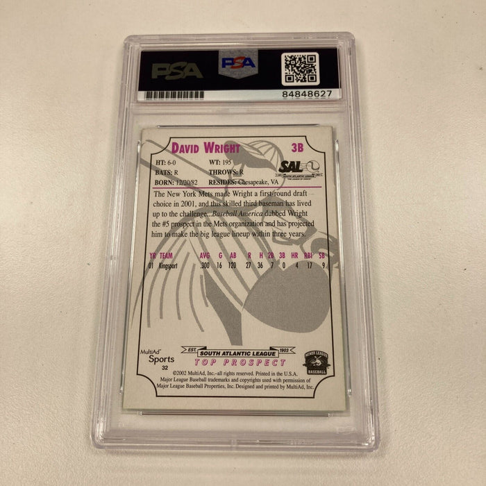 2002 Multi-Ad Sports David Wright Signed Autographed RC PSA DNA