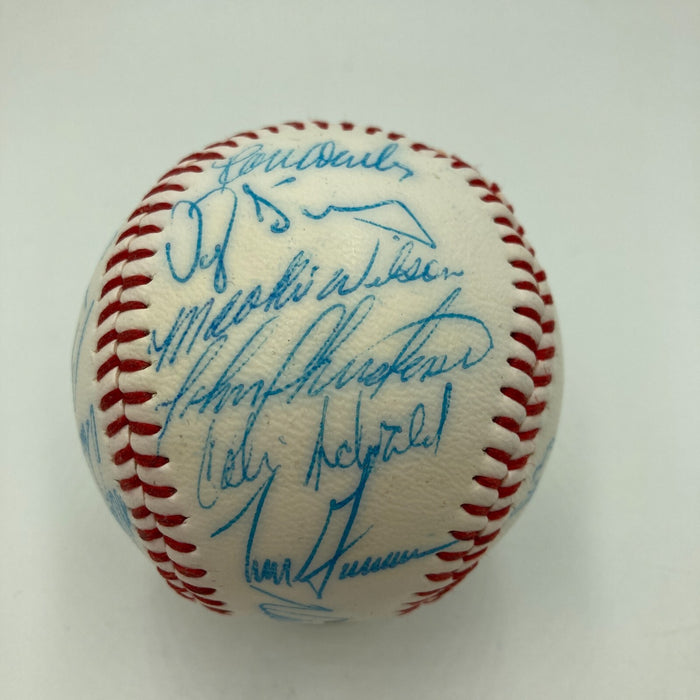 1985 - 1986 New York Mets Team Signed Baseball 28 Sigs With Gary Carter
