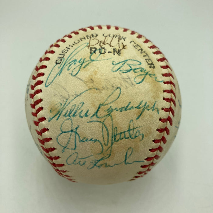 1977 New York Yankees World Series Champs Team Signed Baseball JSA COA