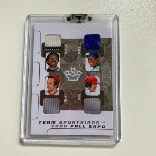 Sportkings Ernie Banks Pete Rose Johnny Bench Reggie #3/9 Game Used Jersey