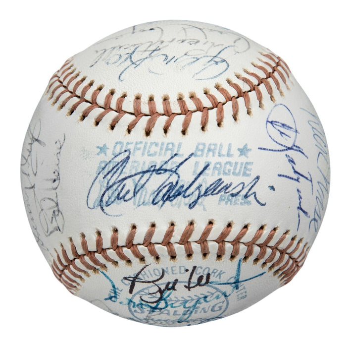 Vintage 1975 Boston Red Sox AL Champs Team Signed Baseball Carl Yastrzemski JSA