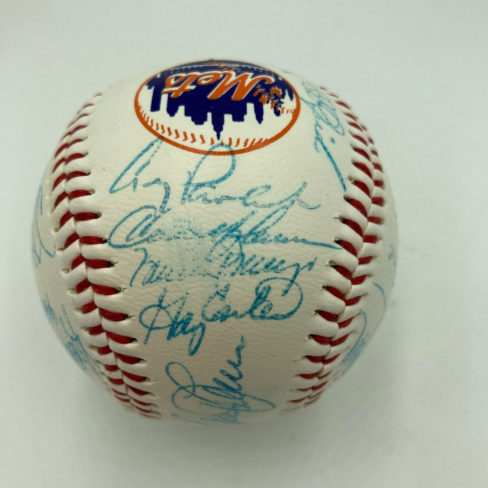 Vintage 1986 New York Mets World Series Champs Team Signed Baseball JSA COA