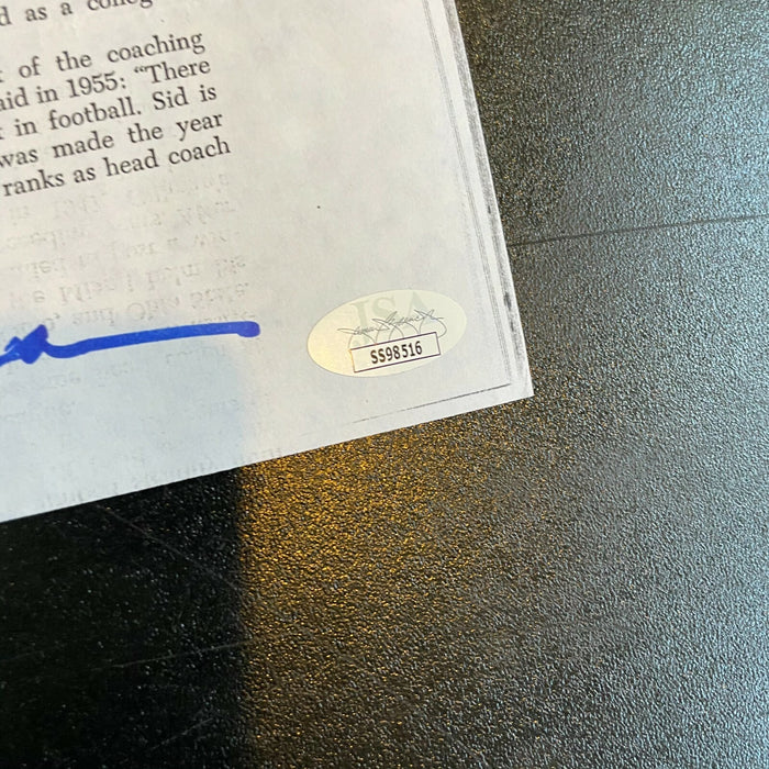 Sid Gillman Signed Autographed Jewish Athletes Photo With JSA COA