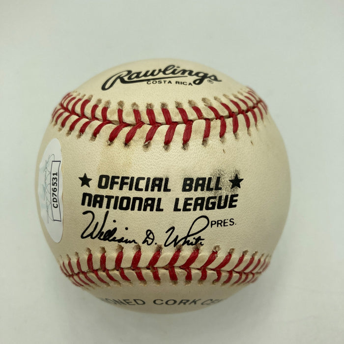 Al Barlick HOF 1989 Signed National League Baseball JSA COA