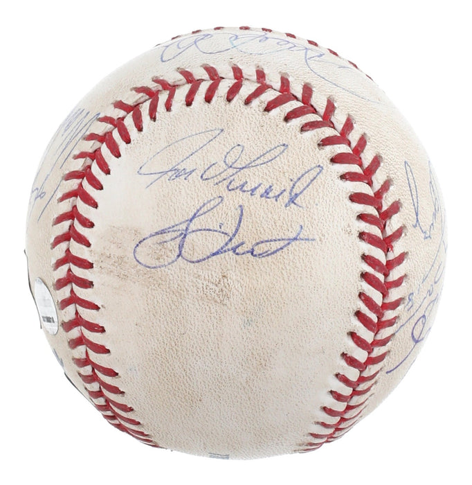 2015 New York Yankees Team Signed Game Used Baseball ALDS Clinching Game Jeter