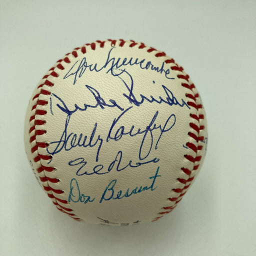 1955 Brooklyn Dodgers World Series Champs Team Signed Baseball Sandy Koufax JSA