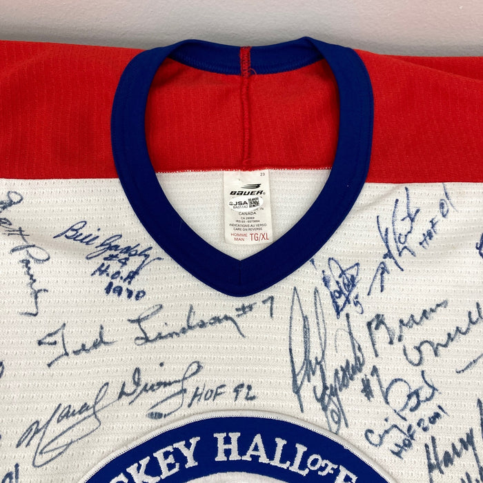 NHL Hall Of Fame Signed Hockey Jersey With 63 Signatures! Wayne Gretzky JSA COA