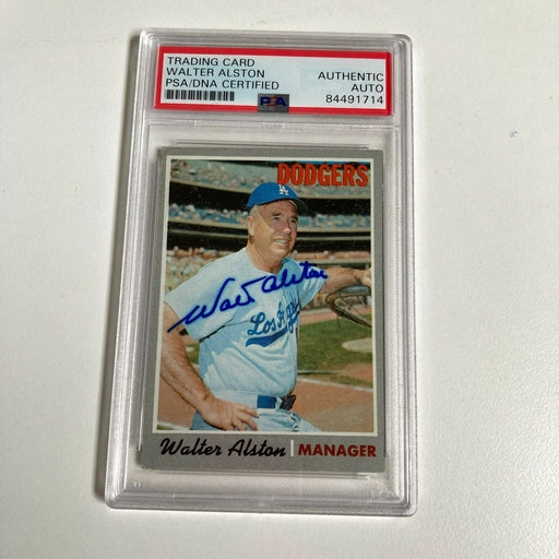 1970 Topps Walt Alston Signed Baseball Card Los Angeles Dodgers PSA DNA COA