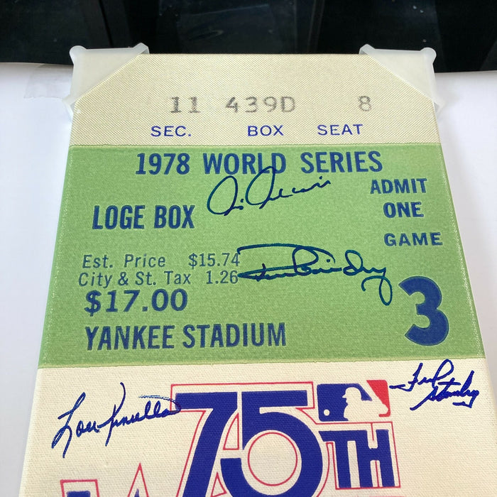 1978 New York Yankees World Series Champs Team Signed Jumbo 9x33 Ticket JSA COA
