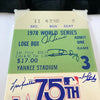 1978 New York Yankees World Series Champs Team Signed Jumbo 9x33 Ticket JSA COA