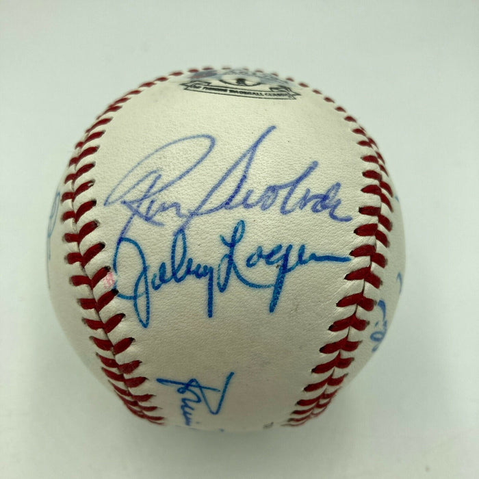 Hall Of Fame Multi Signed Cracker Jack Old Timers Game Baseball Beckett COA