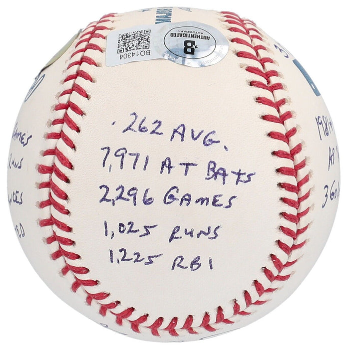 Gary Carter Signed Heavily Inscribed STAT Major League Baseball Beckett & RJ COA