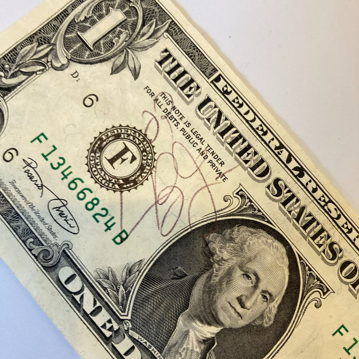 LeBron James Pre Rookie 2001 Signed $1 Dollar Bill JSA COA Auto