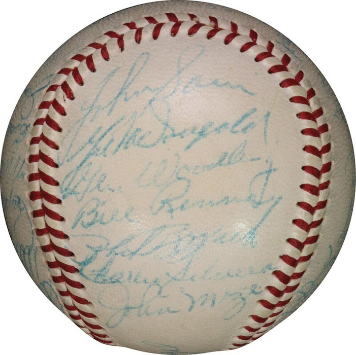 1953 New York Yankees World Series Champs Team Signed Baseball Mickey Mantle JSA