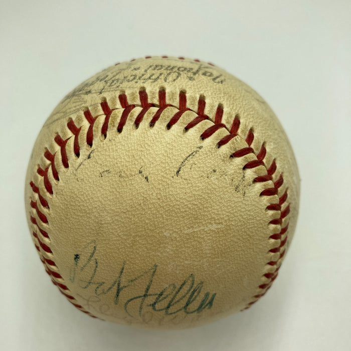 Warren Giles Earle Combs Frankie Frisch Hall Of Fame Multi Signed Baseball