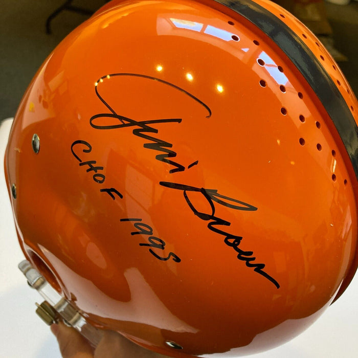 Jim Brown College Hall Of Fame 1995 Signed Syracuse Orangemen Full Helmet JSA