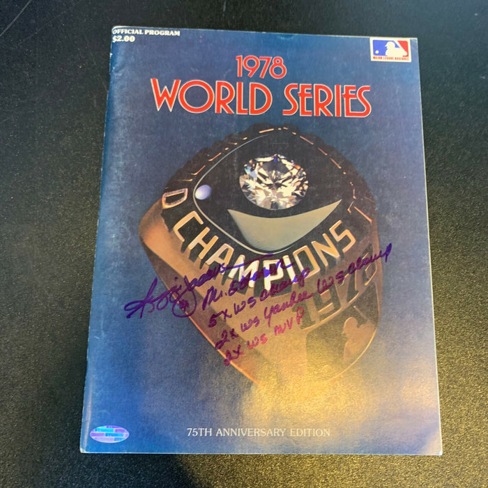 Reggie Jackson Signed Heavily Inscribed 1978 World Series Program Steiner COA
